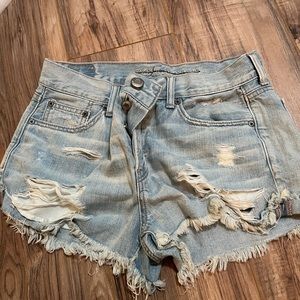 juniors american eagle jean shorts size 8 worn once